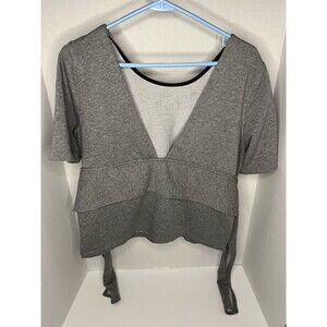 Nike Women Short Sleeve Tank Top Shirt Tied - AR6367 - Gray - Size L